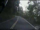 Moped overtakes on a blind bend