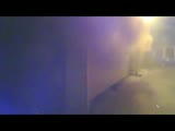 Close call â€“ fire-fighters head cam catches a house collapsing
