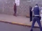 Man with a machete Vs the Police