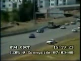 Bank robbery chase and crash caught on tape