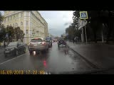 Mother Russia gets caught under truck wheel