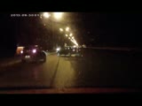 Guy crashes his car in style