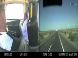 Dashboard video of trucker who crashed into police cars