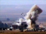 Syrian Army Outpost bombed by rebels bodies are flying in the air