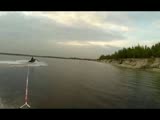 Water skier gets an unexpected suprise