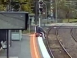Disabled Guy Drives His Scooter Onto The Train Tracks - Heroes Get Fined