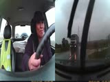 Two way dash cam captures girl's strange reaction to car crash