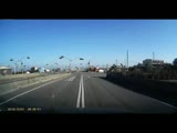 Box van flips on highway