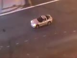 Speeding corvette chased by police ends dramaticaly.