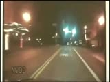 Police car plows a female on the road.