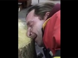 Drunk Guy Has A Nail Hammered Through His Nose