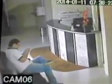 Man Sitting In A Hotel Lobby Gets The Surprise Of His Life