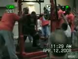 Guy breaks leg at squatting