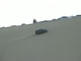 arab car accident on a sand dune