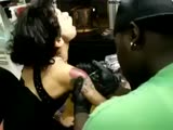 Sensitive Woman Gets A Tattoo