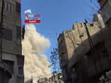 Aftermath of barrel bomb in aleppo