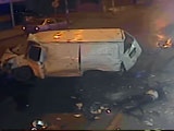 Van Crashes Violently Into A Store Ejecting The Driver - Slow Motion Added