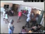 Hospital security guard viciously kicks and beats a patient.