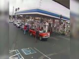 Elderly Guy Gets Run Over At Garage