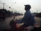 Car Slams Hard And Fast Into The Side Of Oblivious Scooter Rider