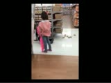 2 Black Ugly Chicks Scrap In Walmart and Break Shit