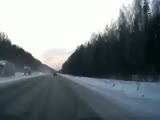 Accident on snowy road