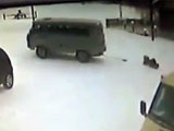 Minivan Reverses Over An Elderly Pedestrian Then Drives Over Him Again