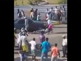 Machete wielding taxi driver is shot several times point blank by the police