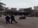 Vietnamese High Speed Scooter Driving Dare Devil Crashes Into Restaurant!