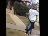 Two Neighborhood Retards Fight--One Pulls A Knife (Which Really Doesn't Make A Difference)