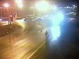 Speeding Pick-up Driver Ignores Red Light And Obliterates Biker