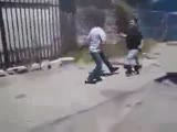 Ghetto fight turned bad as one dude gets his back snapped while being knocked out cold