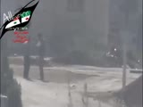 FSA sniped an Assad shabiha inside Damsscus caught on camera