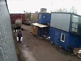 A Van Driver Reverses Over His Supervisor At Work