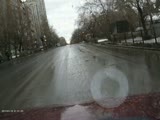 A Lada Flip And Run On A Pedestrian Crossing The Road