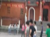 Asian Chicks Fight Outside A Buddhist Temple