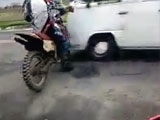 Biker Comes As Close As He Ever Will To Death