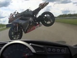 Motorcycle Launches And Smashes Rider In The Face