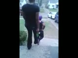 Pregnant girl gets her ass beat