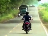 Drunk Rider Drives Head-On Into An Oncoming Truck