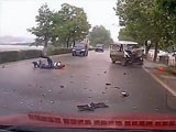 A Man Is Ejected From His Vehicle After Driving Into An Oncoming Truck