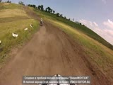 Motocross Biker Hits An Unexpected Obstacle After Jumping Hill