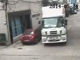 Old Man Survives Being Run Over By A Huge Truck