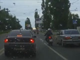 Lane Splitting Biker Slams Into A Stroller