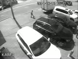 Lucky Pedestrian Is Reversed Over By A Truck