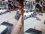 Biker Barrels Into Parked Cars