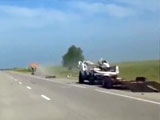 Crazy Video Shows Driver Launched Off Recovery Vehicles Rear Tailgate