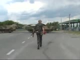 Moment of shell explosion hit Russian TV crew in E.Ukraine