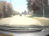 Scooter Rider Hits Turning Car Then Goes For A Little Jog