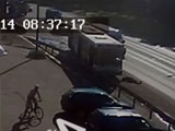 Woman Sees Bus But Runs In Front Of It Anyway